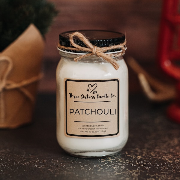 Patchouli Soy Candle - Candle Gift - Scented Candle - Farmhouse Decor