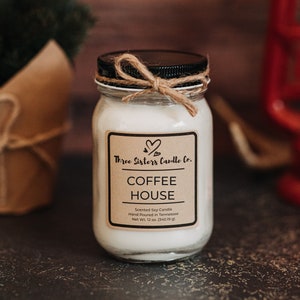 Coffee House Soy Candle - Candle Gift - Scented Candle - Farmhouse Decor