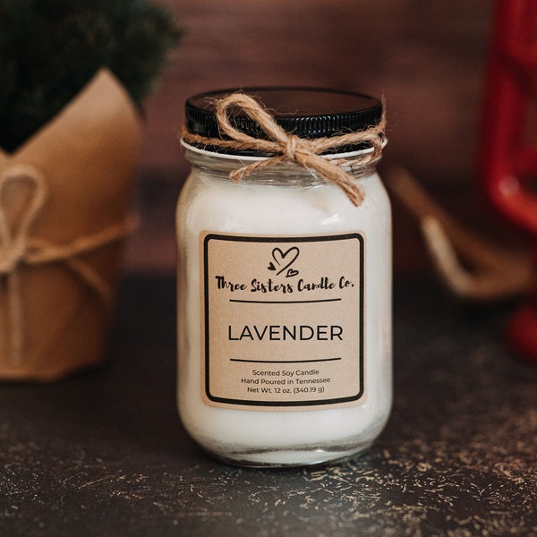Lavender Soy Candle - Candle Gift - Scented Candle - Farmhouse Decor