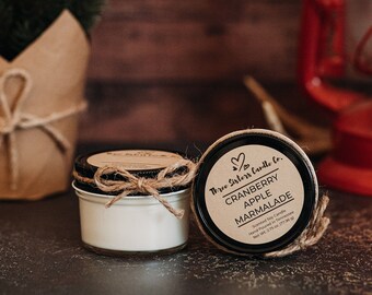 Cranberry Apple Marmalade Soy Candle - Candle Gift - Wedding Favors - Scented Candle