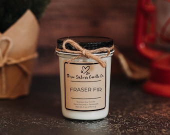 Fraser Fir Soy Candle -   Candle Gift - Scented Candle - Farmhouse Decor