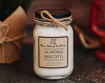 Almond Biscotti Soy Candle - Candle Gift - Scented Candle - Farmhouse Decor