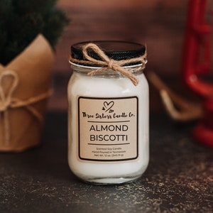 Almond Biscotti Soy Candle Candle Gift Scented Candle Farmhouse Decor image 1