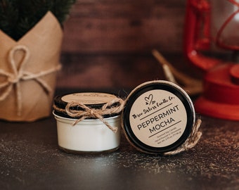 Peppermint Mocha Soy Candle -   Candle Gift - Scented Candle - Farmhouse Decor