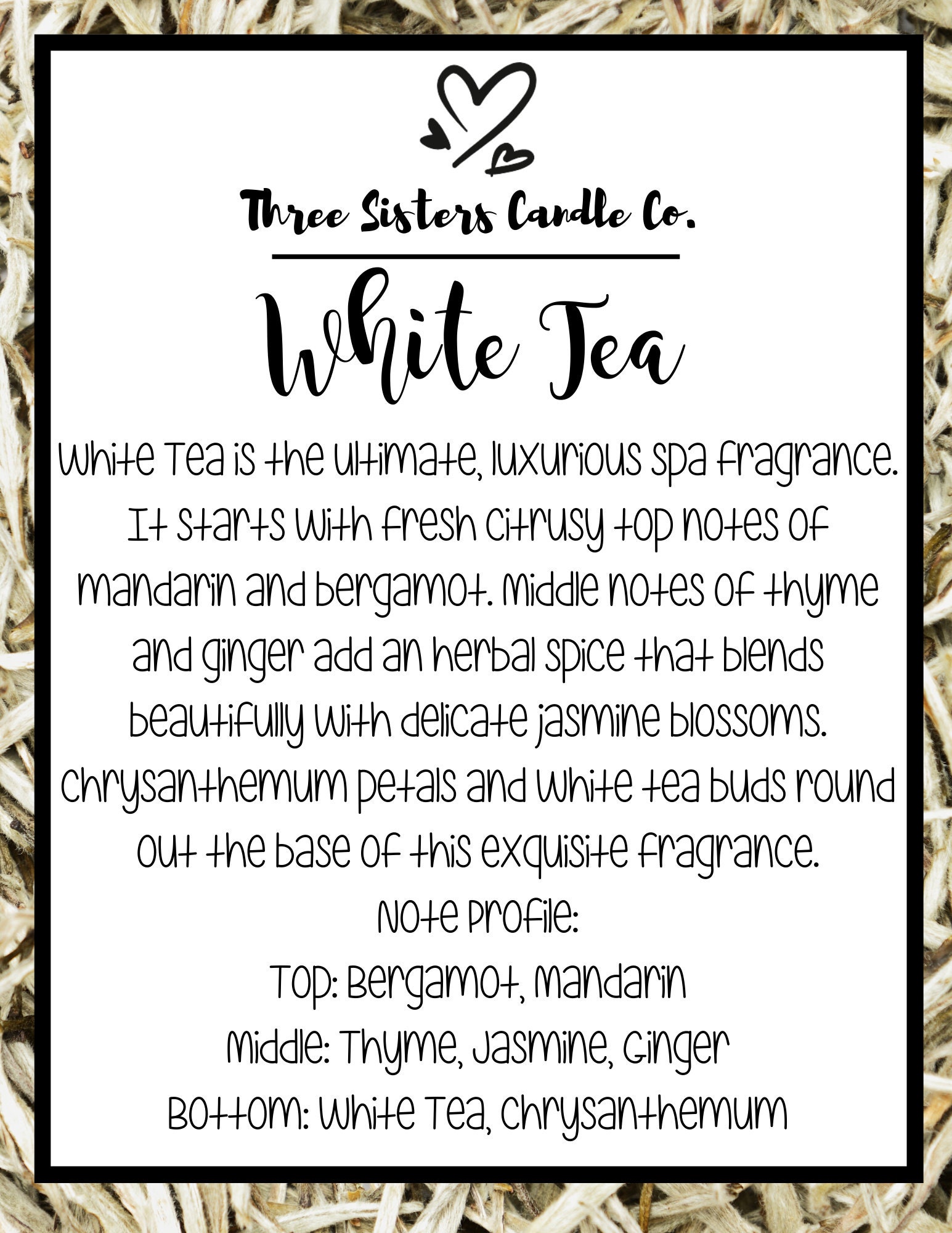 White Tea Soy Candle Candle Gift Wedding Favors Scented Etsy