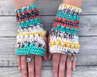 Crochet PATTERN Textured Fingerless Gloves Digital - Etsy