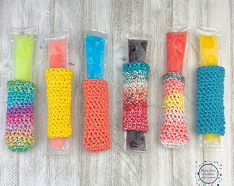 Crochet Popsicle Sleeve Cozy Crochet Pattern, Crochet Popsicle Cozy, Quick and Easy Crochet Pattern, Popsicle Koozie Crochet Pattern