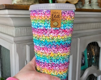 Crochet Coffee Cup Cozy Crochet Pattern, Iced Coffee Cozy Crochet Pattern, Iced Tea Cozy Crochet Pattern, Crochet Iced Drink Sleeve