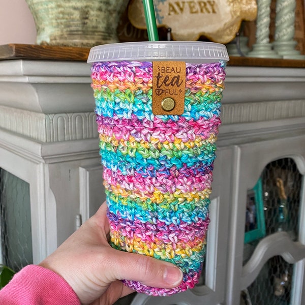 Crochet Coffee Cup Cozy Crochet Pattern, Iced Coffee Cozy Crochet Pattern, Iced Tea Cozy Crochet Pattern, Crochet Iced Drink Sleeve
