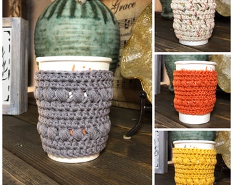 Crochet Cup Cozy Patterns, Cup Cozy Crochet Patterns, Can Cozy Crochet Pattern, Coffee Cozy Crochet Pattern, Wine Cozy Crochet