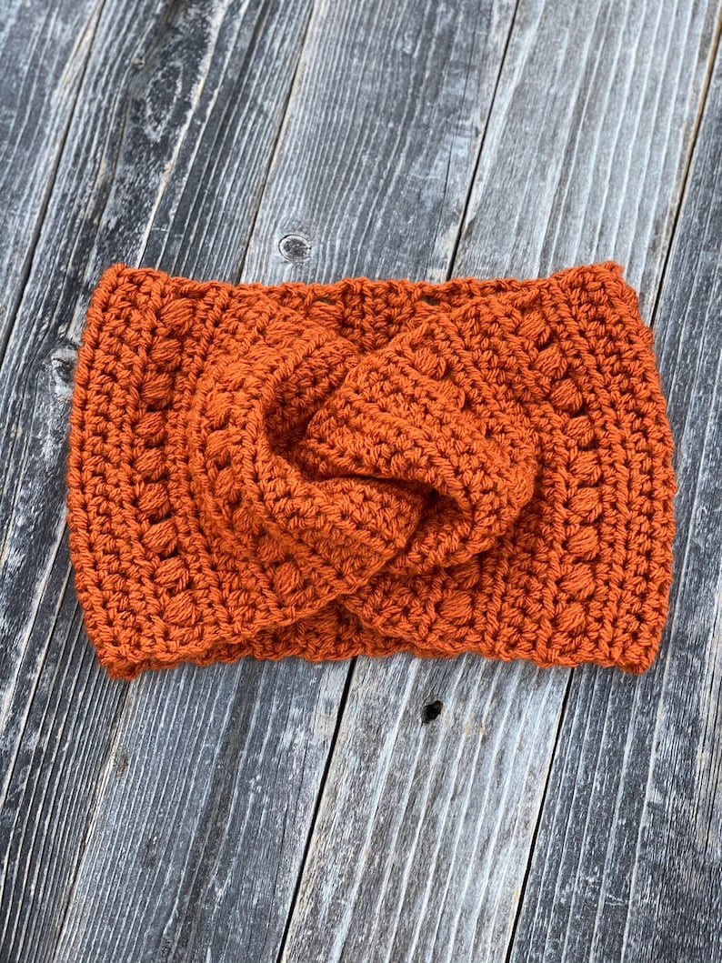Crochet Headband Pattern, Crochet Twisted Ear Warmer Pattern, Crochet Headband, Twisted Ear Warmer Crochet, Crochet PDF image 3