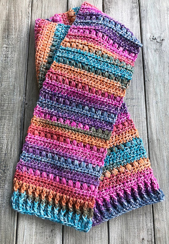 Crochet Scarf Pattern Long Crochet Scarf Pattern Crochet Etsy