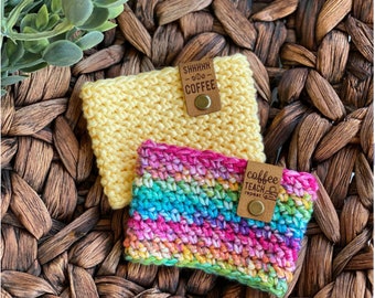 Crochet Coffee Cozy Pattern: Beginner-Friendly Sunshine Design (PDF Pattern)