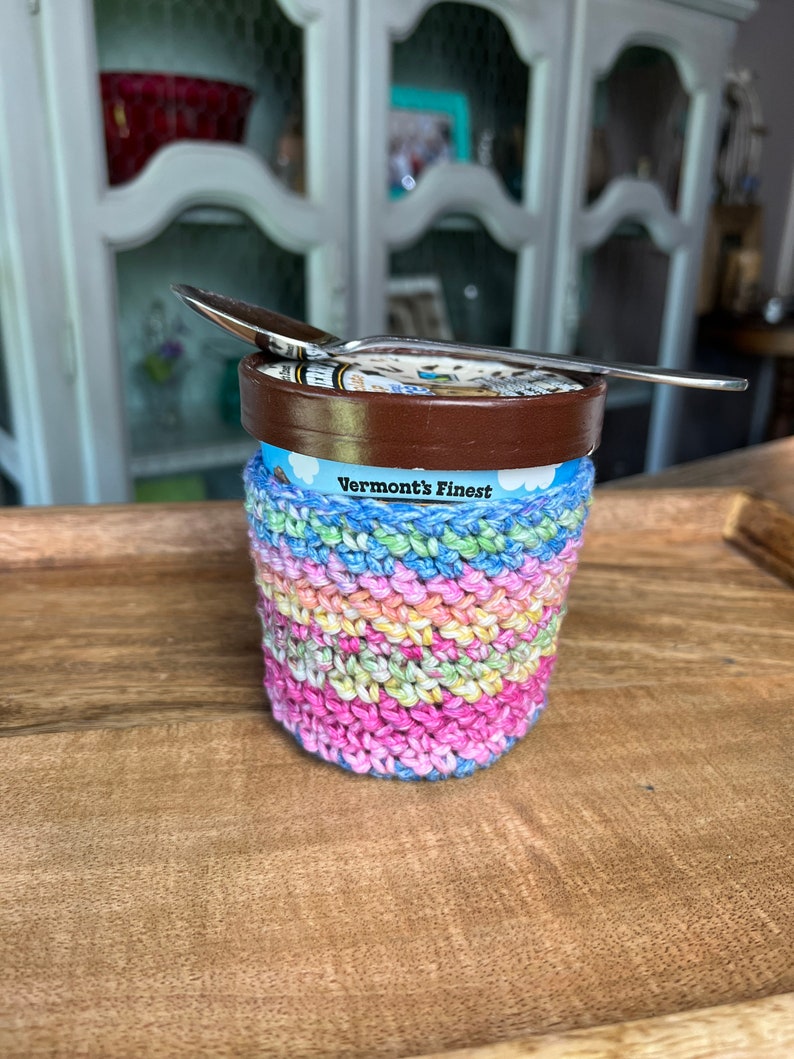 Crochet Ice Cream Pint Cozy Crochet Pattern Pint Cozy Crochet Etsy