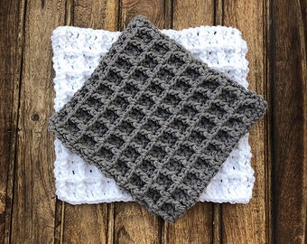 Waffle Stitch Crochet Dishcloth Pattern (PDF Download)