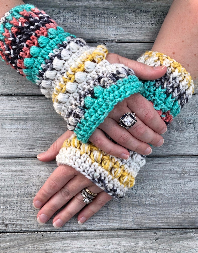 Crochet Fingerless Gloves Pattern, Fingerless Gloves Crochet Pattern, Fingerless Mitts Crochet Pattern, Crochet Wrist Warmers image 2