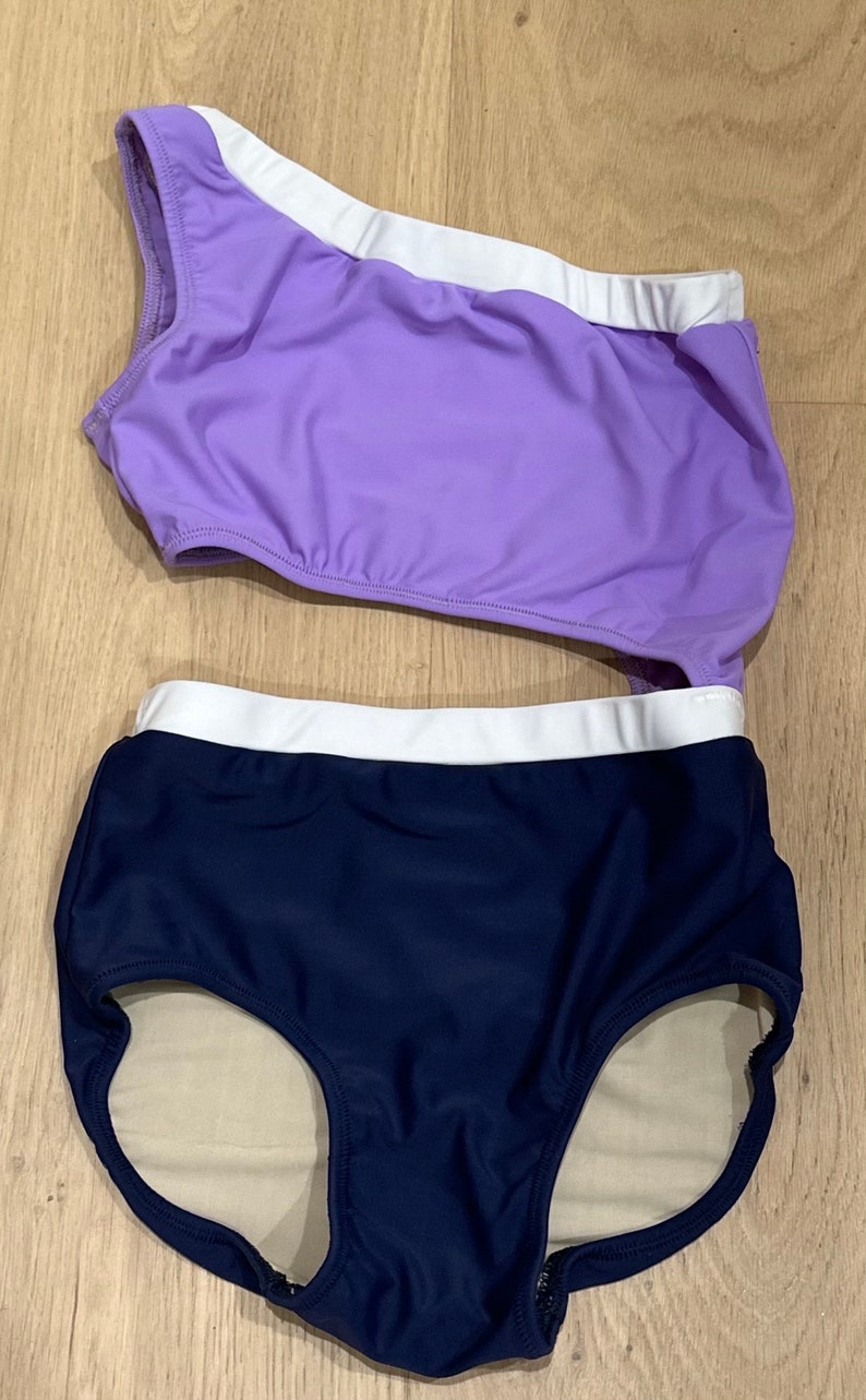 One Shoulder Trimmed Dance Leotard Dancewear for Girls, Dance