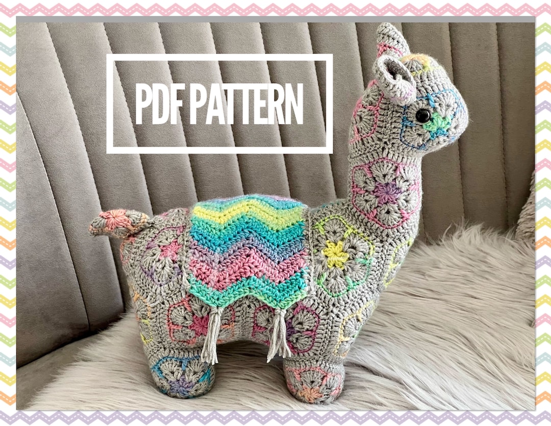 African Flower Crochet Llama Pattern: Lulu Llama PDF (instant Download ...