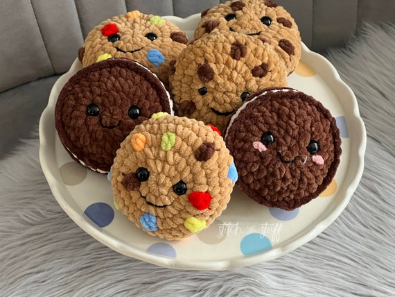 Super soft handmade crochet cookie biscuit soft toy