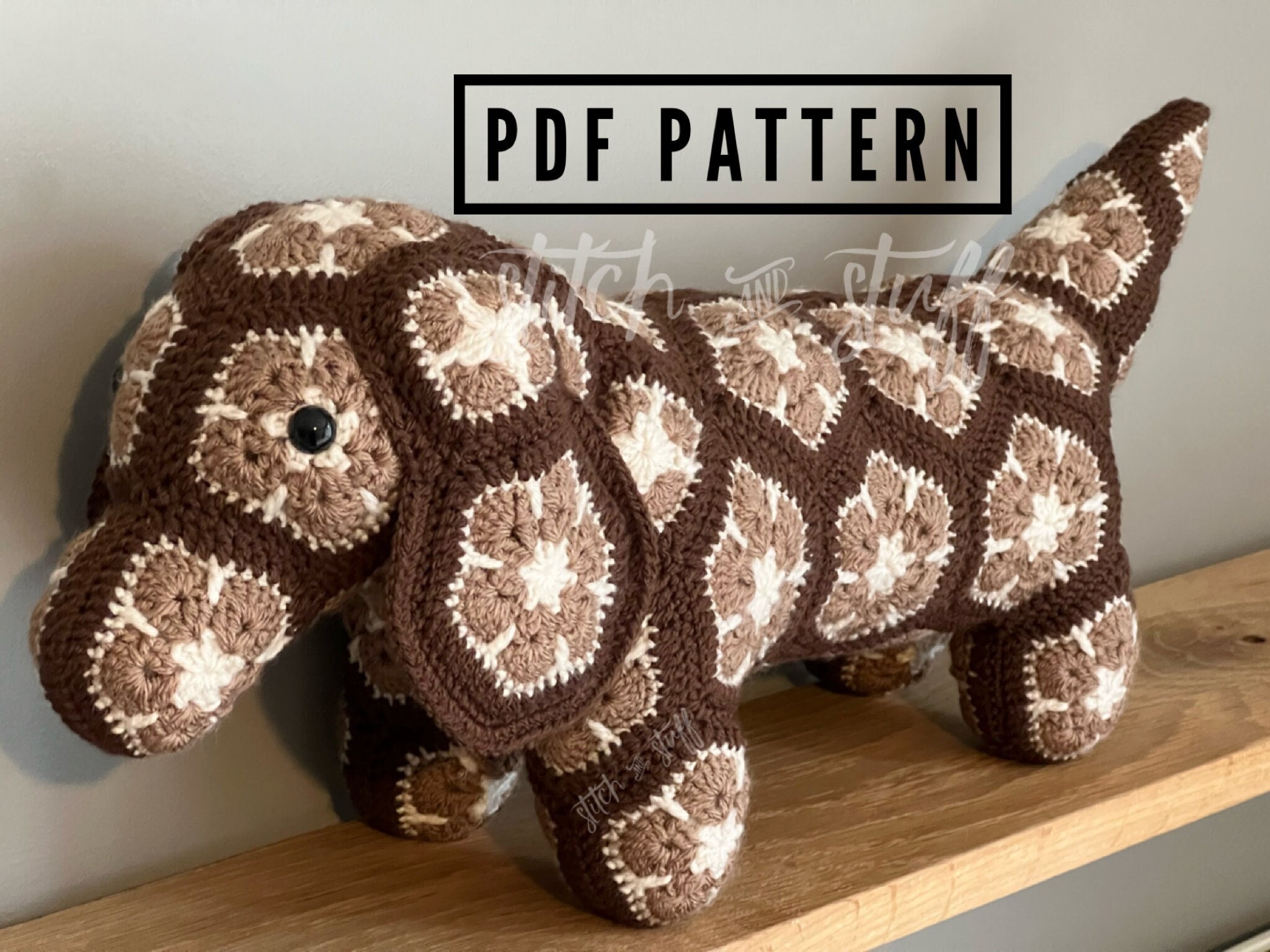 Crochet Dachshund Pattern: Frank the African Flower Sausage Dog