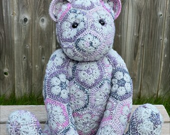Handmade African Flower Crochet Teddy Bear Soft Toy - Etsy