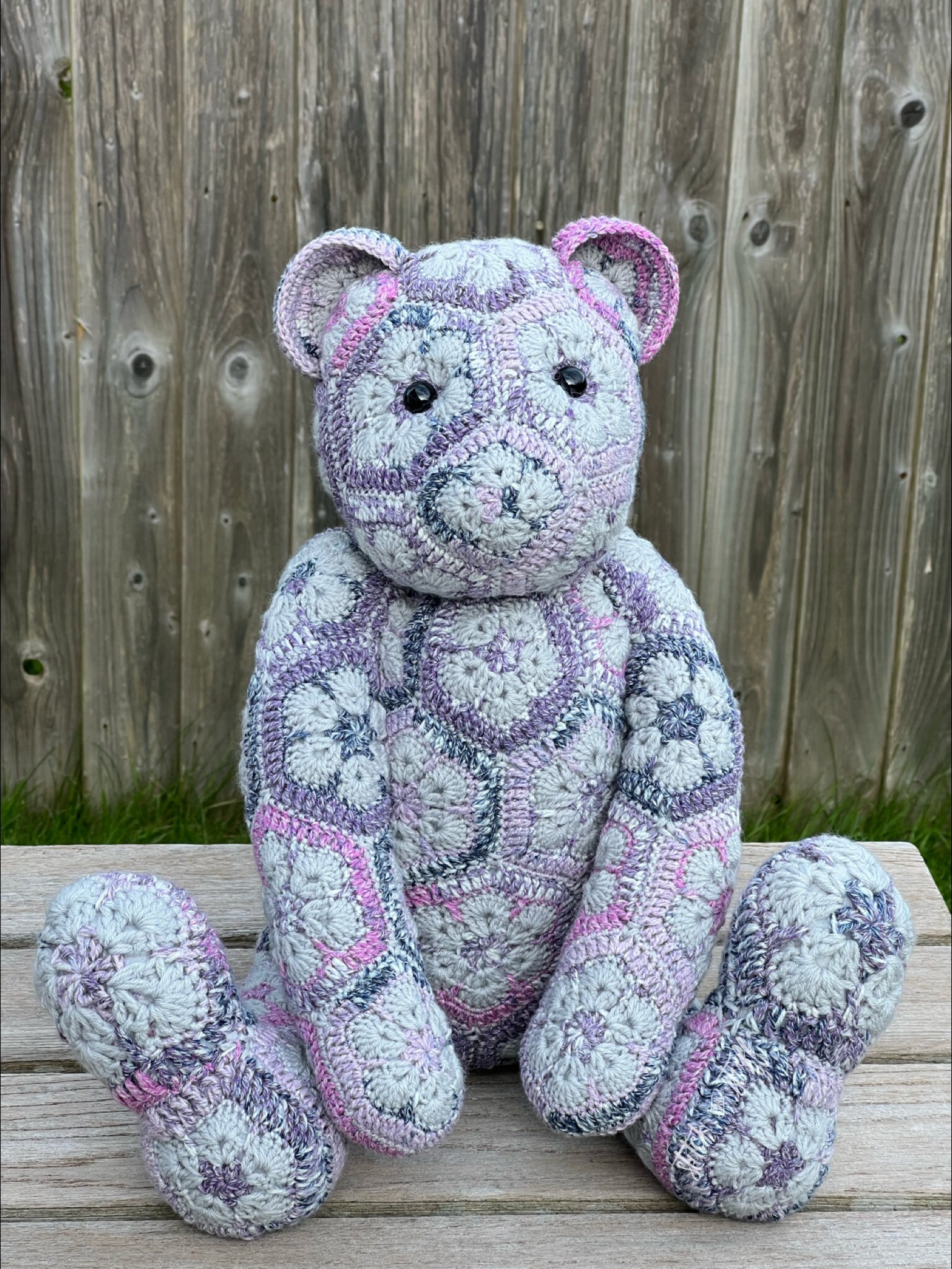Handmade African Flower Crochet Teddy Bear Soft Toy - Etsy