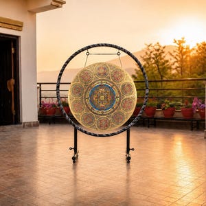 Handmade Tibetan Gong | 7-Metal Chakra Sound Healing Meditation Instrument Nepal Artisan