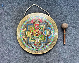 Handgjord Sri Yantra Gong | 7-Metal ljudhealing, meditation