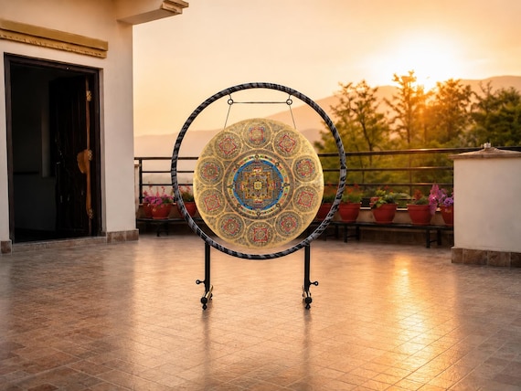 Handmade Tibetan Gong | 7-Metal Chakra Sound Healing Meditation Instrument Nepal Artisan