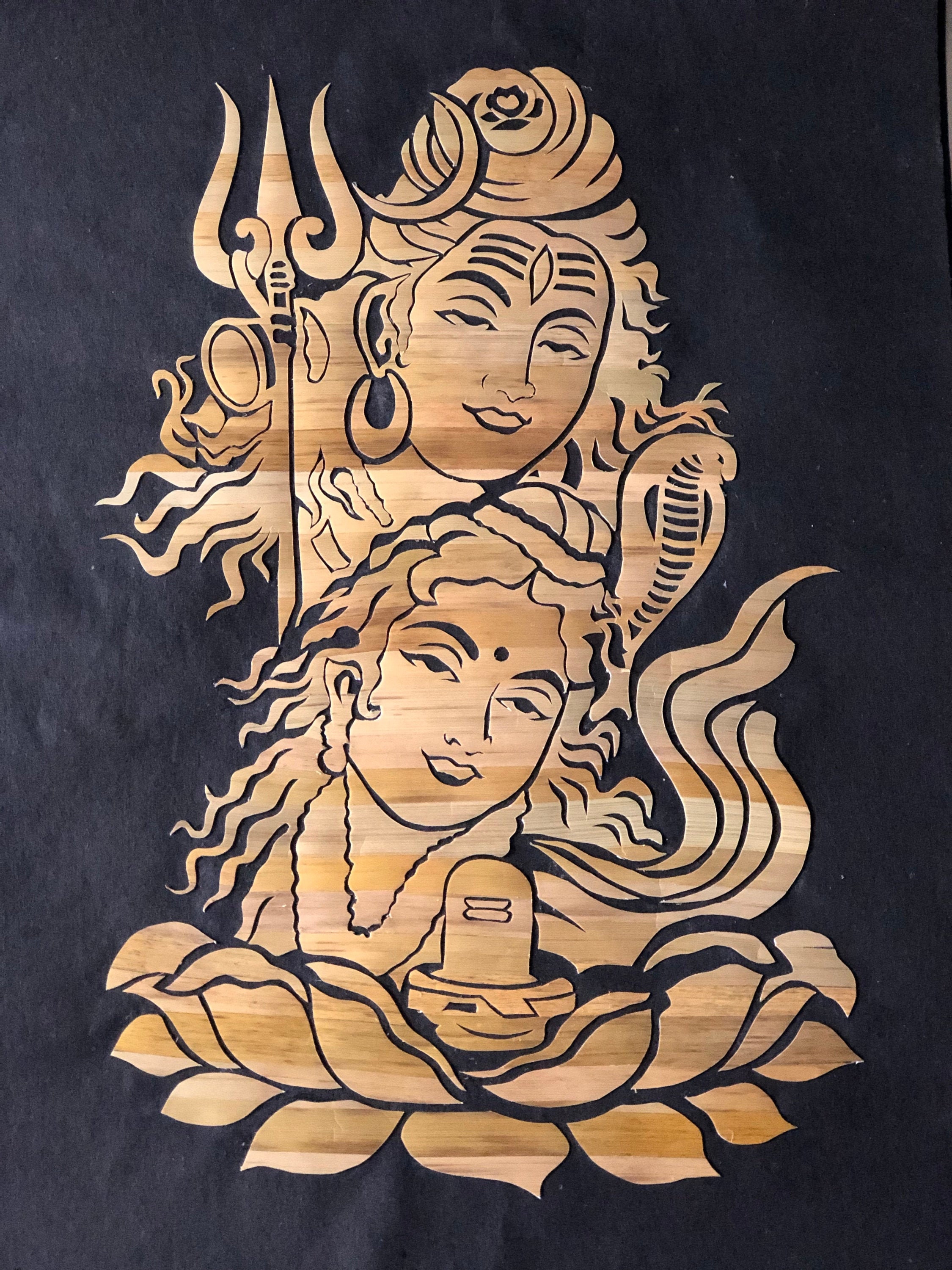 Shiva Parbati Straw Picture Frame / Wheat Straw Art Frame / Etsy