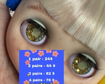 Handmade 3D Crystal Eyes Chips for Blythe Dolls