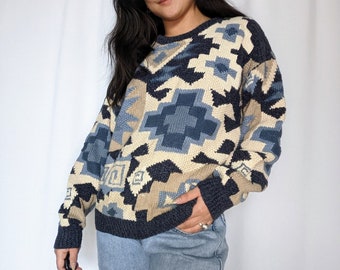 geometric print sweater