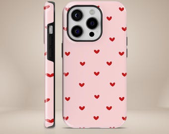 Valentines Day Phone Case Love Red Hearts Durable Tough Cover for iPhone 17 16 15 14 13 12 11 Pixel 10 Pro 9A 8A 7A Samsung S25 S24 S23 S22