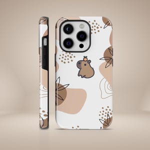 Capybara Phone Case Cute Rodent Minimalism Durable Tough Cover for iPhone 16, 15, 14, 13, 12, 11, Pixel 9Pro, 8A, 7, Samsung S25, S24, S23