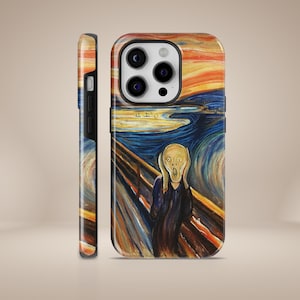 Scream Phone Case Edvard Munch Painting Durable Tough Cover for iPhone 16, 15, 14, 13, 12, Pixel 9Pro XL, 8, 7A, 6, Samsung S24, S23, S22