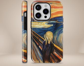 Scream Phone Case Edvard Munch Painting Durable Tough Cover for iPhone 16, 15, 14, 13, 12, Pixel 9Pro XL, 8, 7A, 6, Samsung S24, S23, S22