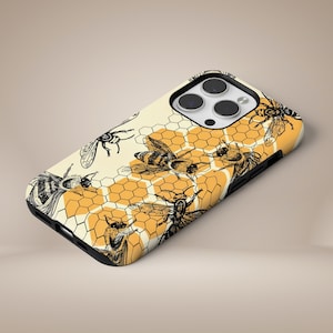 Bee Phone Case Honey Honeycomb Durable Tough Cover for iPhone 16 15 14 13 12 11 Pixel 9 8 8Pro 7A Samsung S24Ultra S23 S22 A54 A34