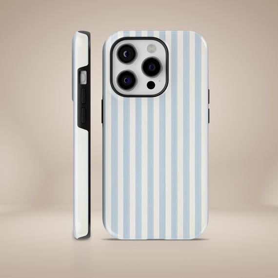 Blue Stripe Phone Case Striped Retro Lines Tough Cover for iPhone 17 16 15 14 13 12 11 Pixel 10 Pro 9A 8A 7A Samsung S25 S24 S23 S22