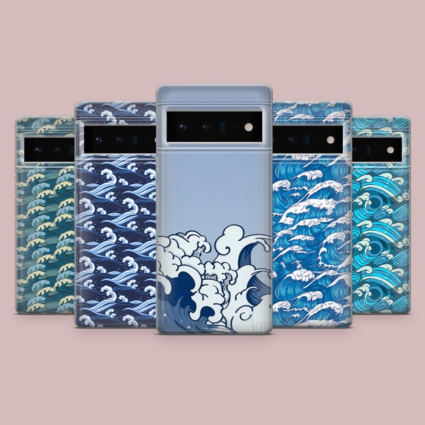Japanese Wave Phone Case Great Wave Pattern Phone Cover for Pixel 8, 7, 6A, iPhone 15 Pro, 13, 12, 11, Samsung S23, S22, S21FE, A53, A14,