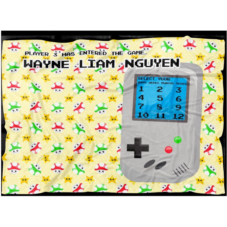 geeknerdgamer Custom baby milestones blanket