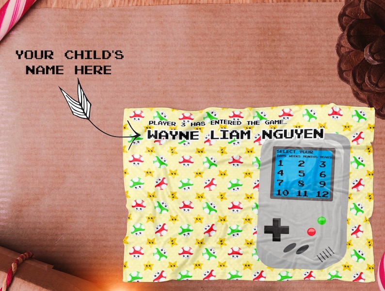 geeknerdgamer Custom baby milestones blanket