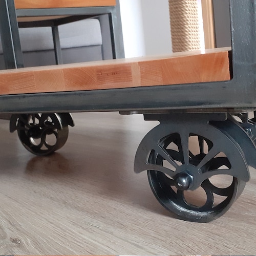 Industrial Furniture Rotary Metal Wheels Wheels Wheels Coffee Etsy