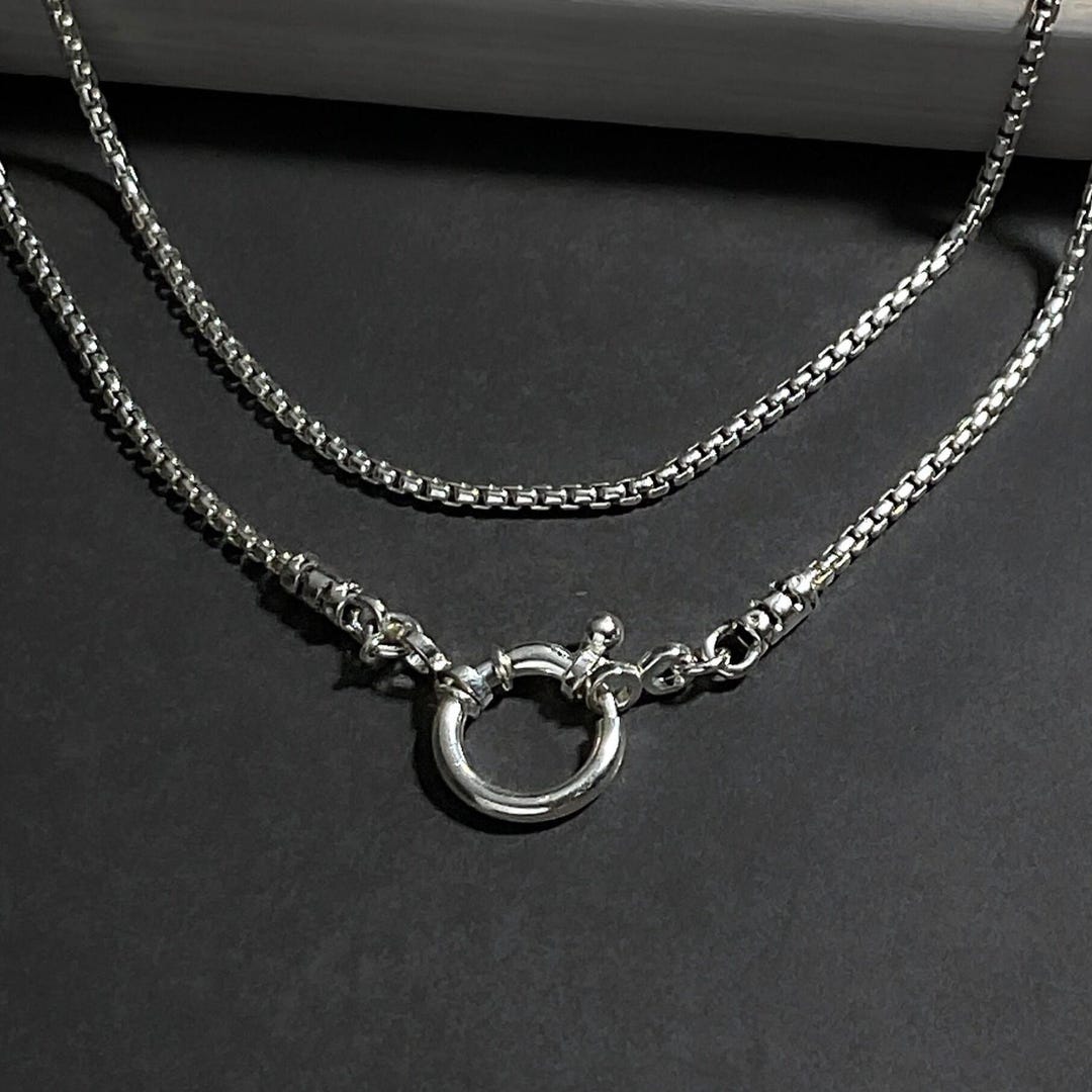 Solid 925 Sterling Silver Box Chain Necklace 1.8mm With