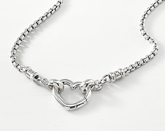 ★HARANG★ HR 296N_Silver Necklace Sterling Silver Heart Necklace Solid 925 Sterling Silver Box