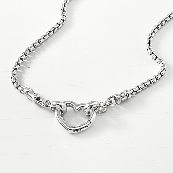 ★HARANG★ HR 362N_Silver Chain Necklace 925 Sterling Silver Oval Link Chain Necklace with Bujukan