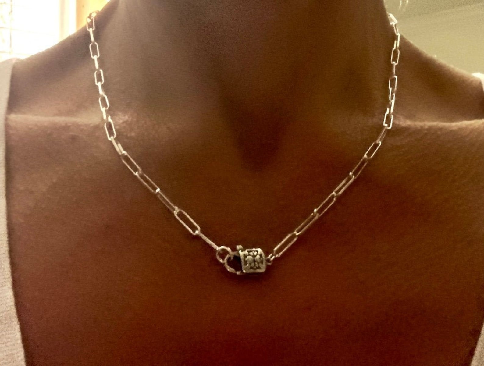 Solid Sterling Silver Large Paperclip Necklace Chain with Etsy