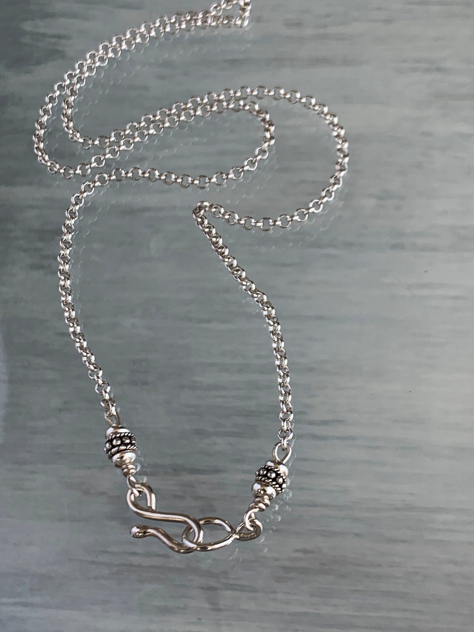 Solid Sterling Silver Rolo Necklace Rolo Chain Rollo Etsy