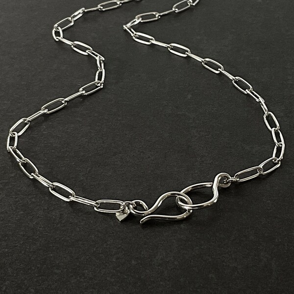 Paperclip Trio Necklace, Silver main image 0