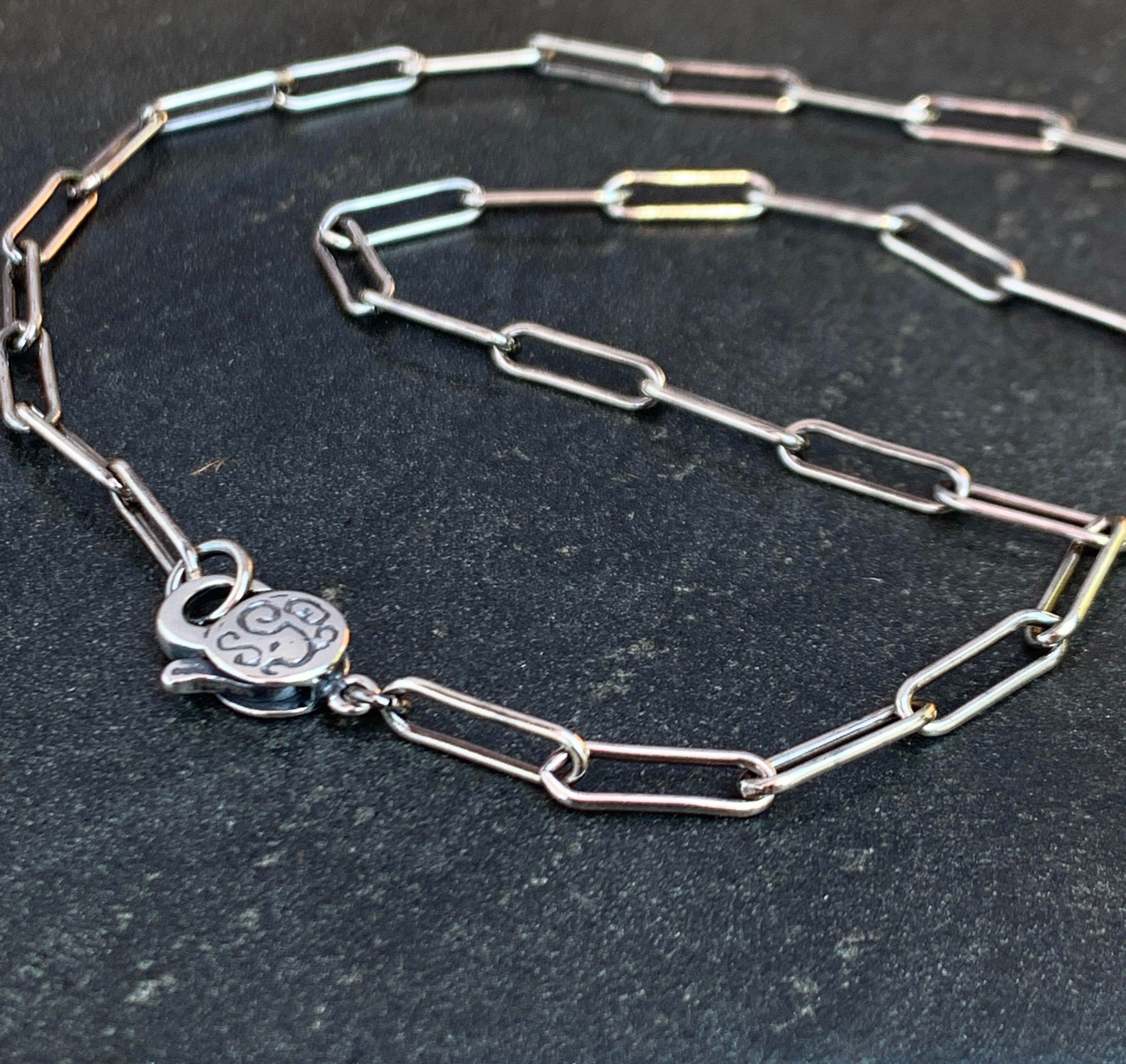 Solid Sterling Silver Necklace Large Paperclip Necklace Chain Etsy