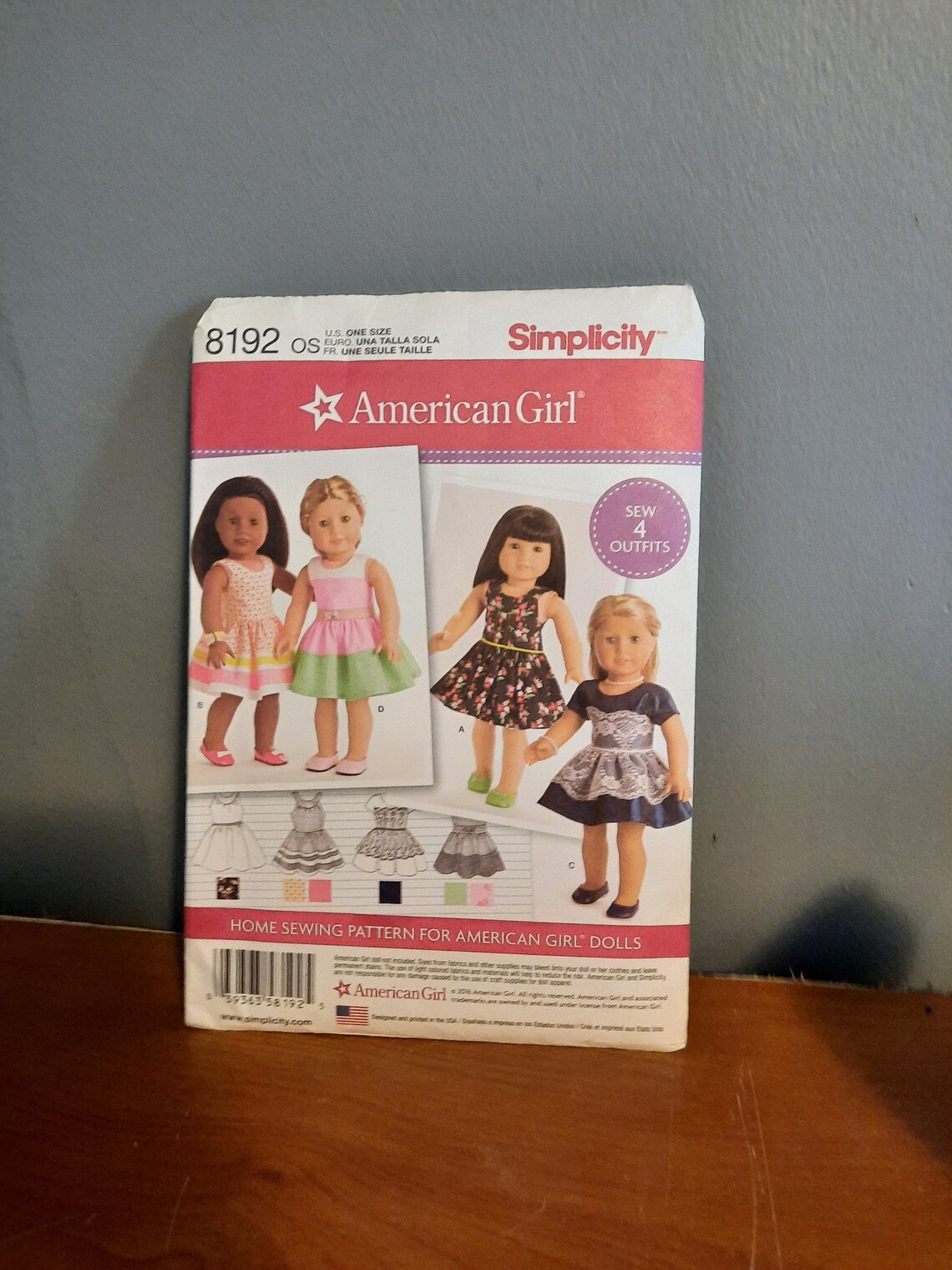 Simplicity American Girl Doll Dress Pattern 8192 Etsy